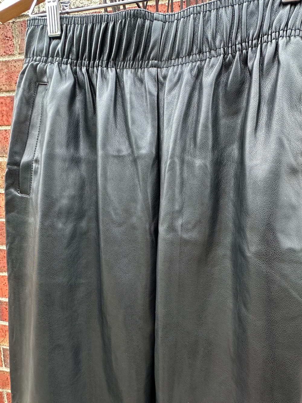Avec Les Filled Anthropologie Sleek Jogger Moto  Faux Leather Streetwear Pants - Picture 13 of 16